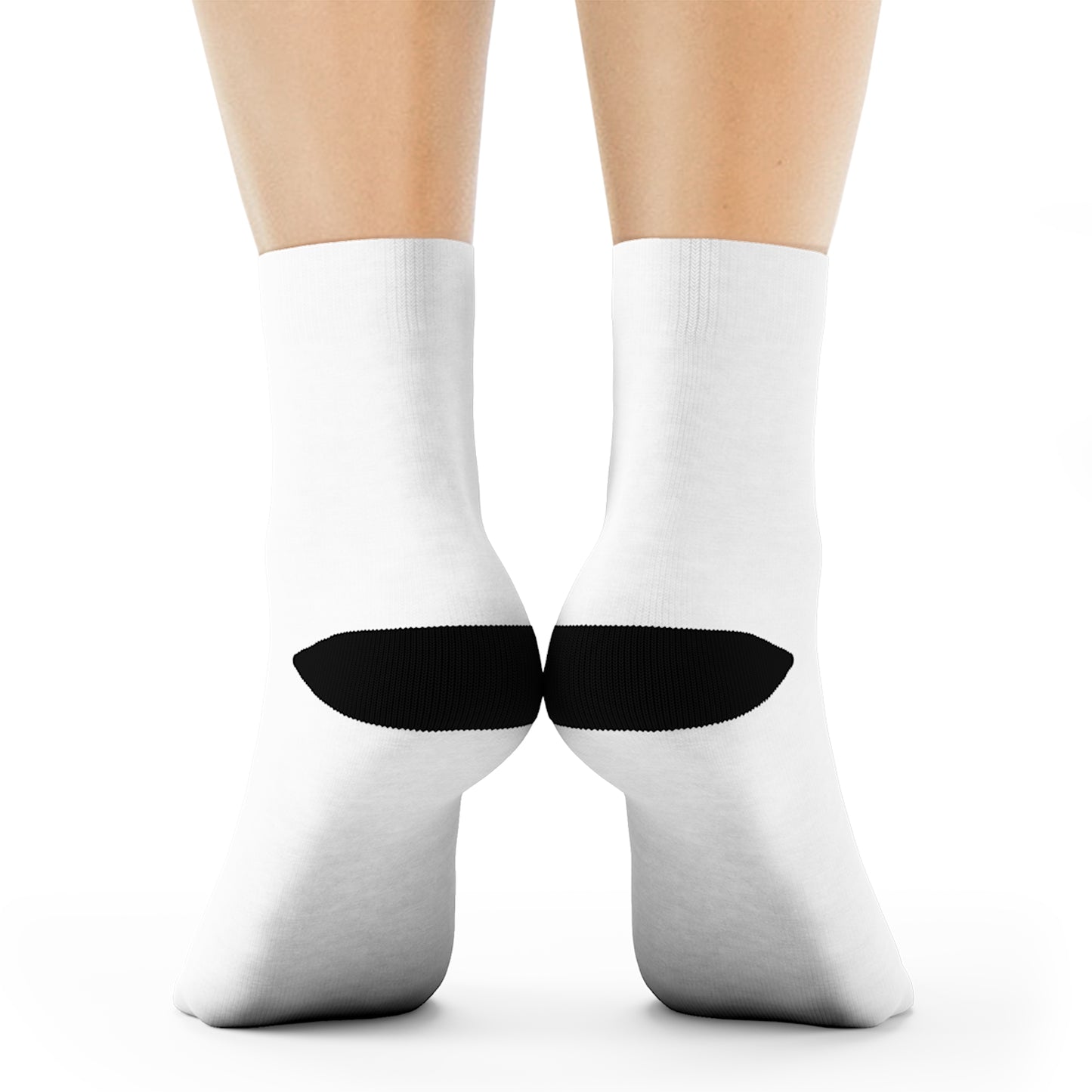 Minimal White Crew Socks with Small Black Accent — Modern Athletic Everyday Socks